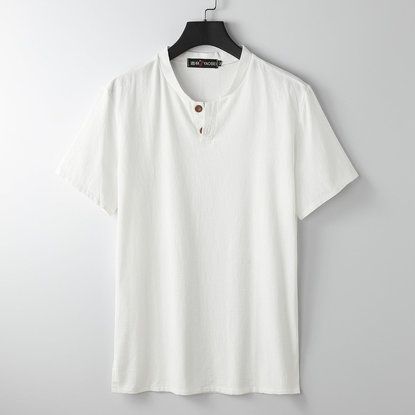 Short Sleeve T-shirt Sub-cotton And Linen Slit Loose Plus-sized Half Sleeve